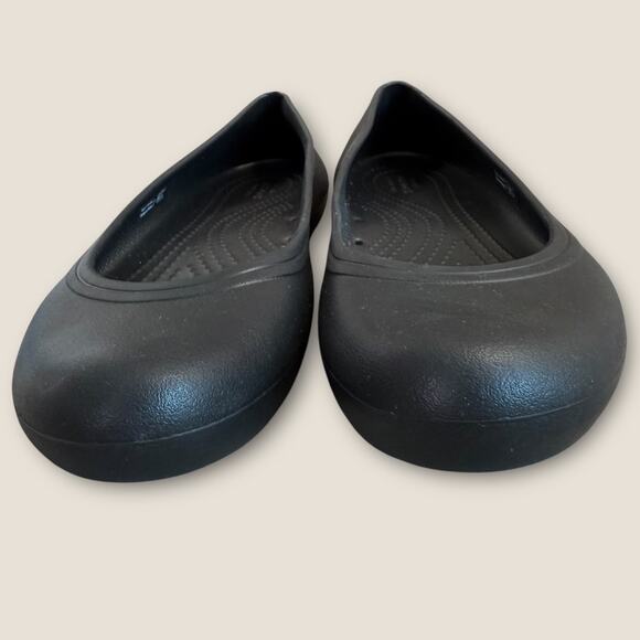 Crocs Womens Black Brooklyn Flat Ballet Shoes Size 8 Slip On Comfort Round Toe - Picture 3 of 10